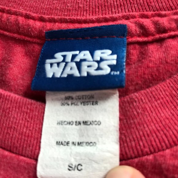 STAR WARS Millenium Falcon T Shirt Short Sleeve Crew Neck. Red Size Men's Small - Picture 8 of 9